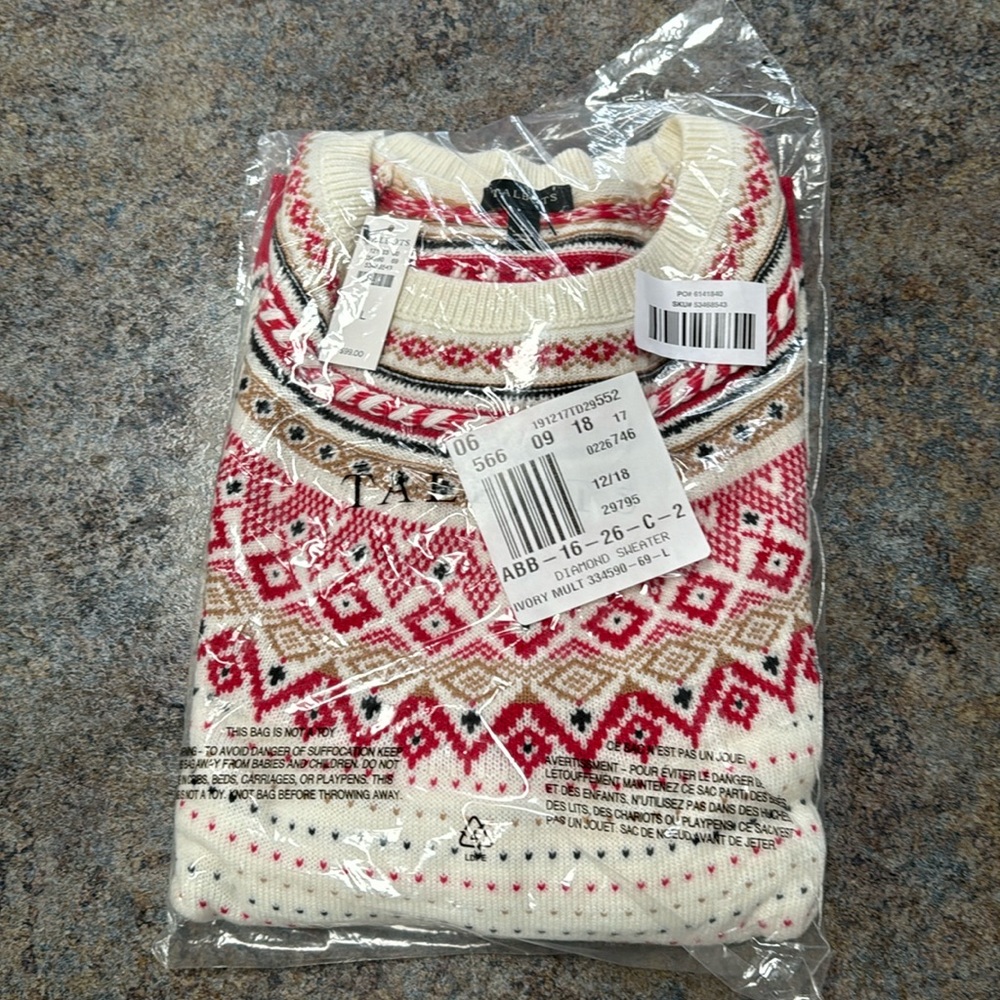 Talbot Sweater , Woman’s sized Large BRAND NEW